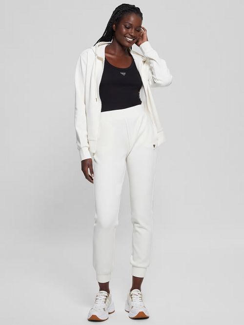 Guess Eco Olympe Full-Zip Hoodie Sweatshirt Wit | GUESS-SN28404