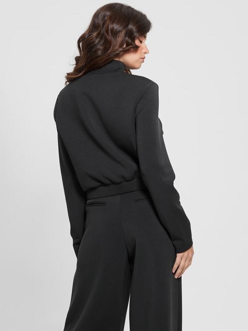 Guess Eco Olympe High-Neck Sweatshirt Zwart | GUESS-SN28385