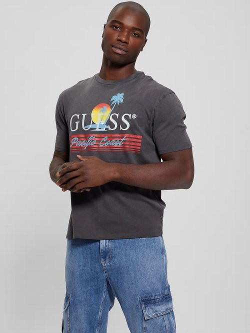 Guess Eco Pacific Coast Tee Grijs | GUESS-SN30523