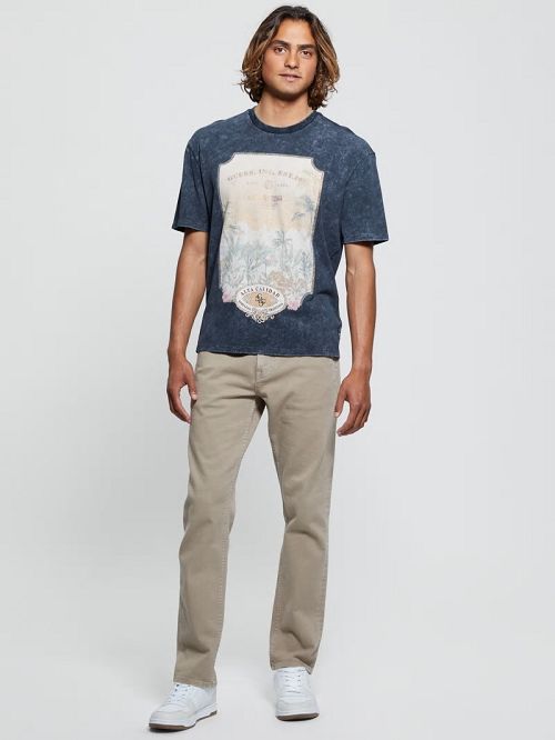Guess Eco Paraiso Postcard Tee Zwart | GUESS-SN30571