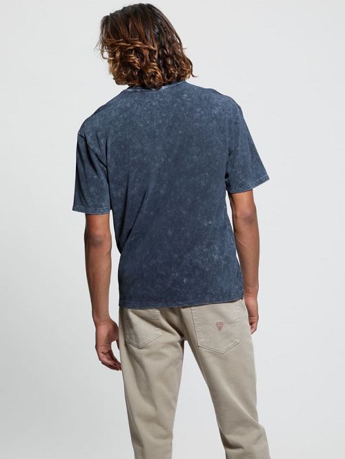 Guess Eco Paraiso Postcard Tee Zwart | GUESS-SN30571