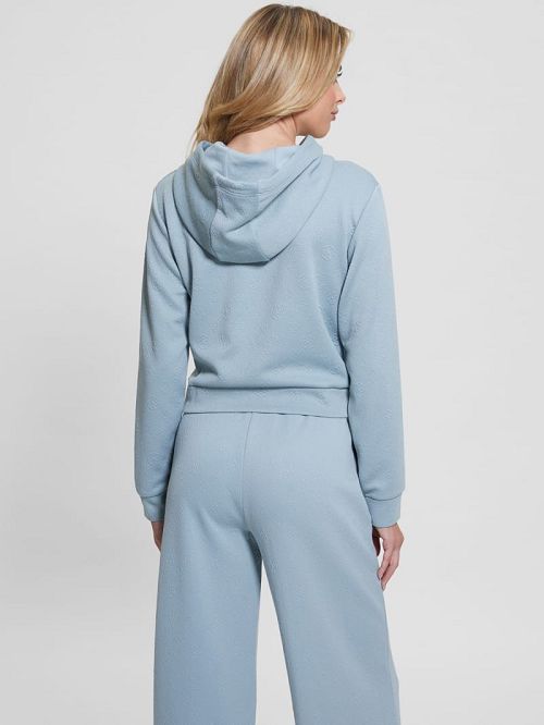 Guess Eco Peony Crop Hoodie Blauw | GUESS-SN28410