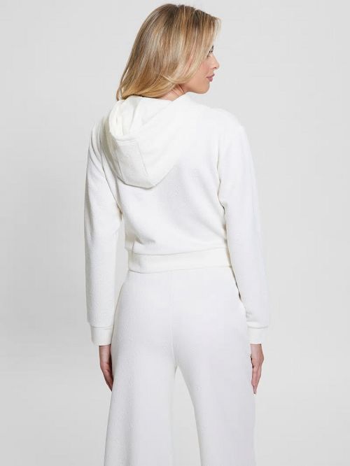 Guess Eco Peony Crop Hoodie Wit | GUESS-SN28406
