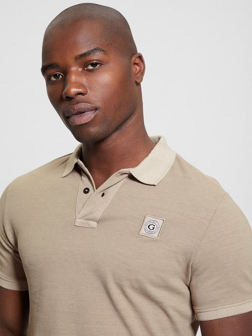 Guess Eco Pique Polo Beige | GUESS-SN31120