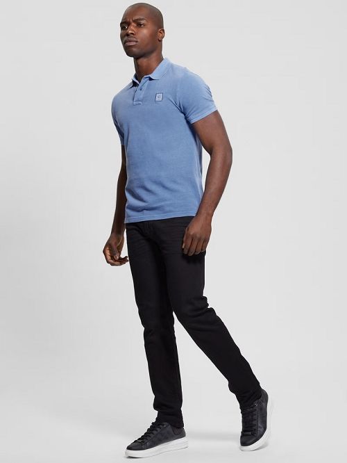 Guess Eco Pique Polo Blauw | GUESS-SN31230