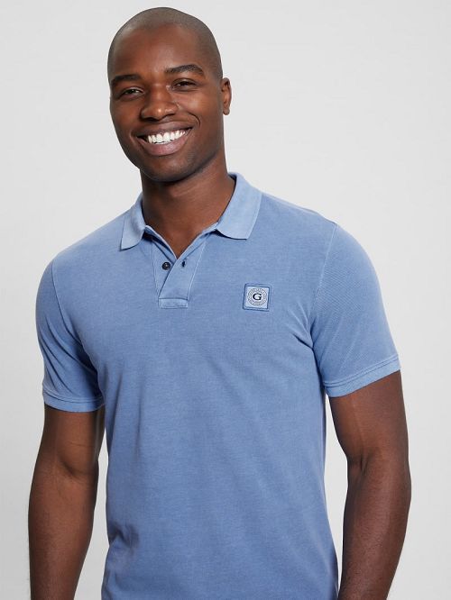 Guess Eco Pique Polo Blauw | GUESS-SN31230