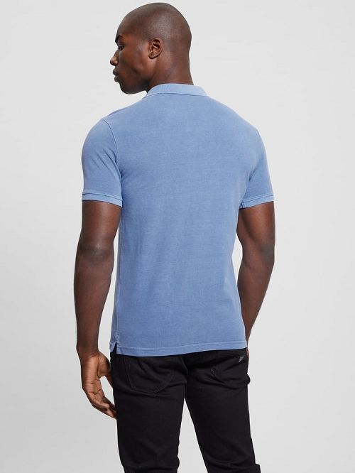 Guess Eco Pique Polo Blauw | GUESS-SN31230