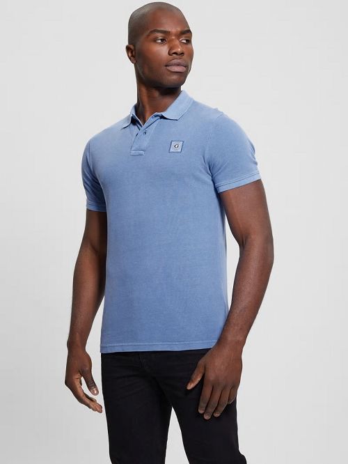 Guess Eco Pique Polo Blauw | GUESS-SN31230