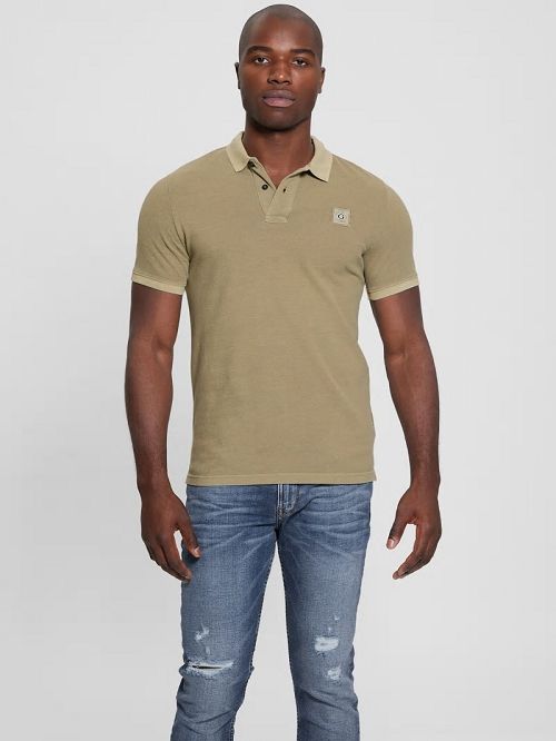 Guess Eco Pique Polo Bruin | GUESS-SN31218