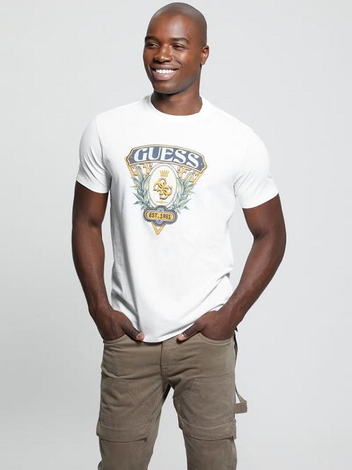 Guess Eco Quatro G Crest Tee Wit | GUESS-SN30660