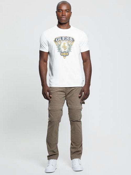 Guess Eco Quatro G Crest Tee Wit | GUESS-SN30660