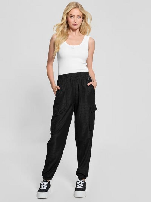 Guess Eco Quattro G Signature Cargo Joggers Zwart | GUESS-SN28478