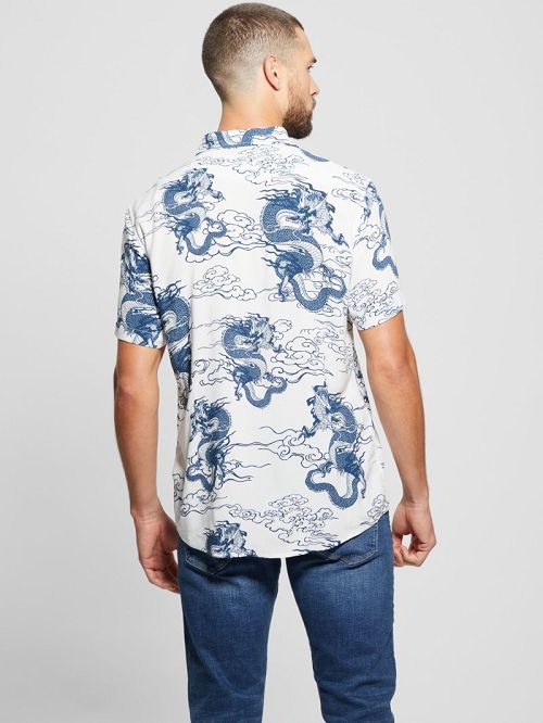 Guess Eco Rayo Dragon Shirt Blauw | GUESS-SN31228