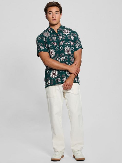 Guess Eco Rayon Paisley Shirt Groen | GUESS-SN31323