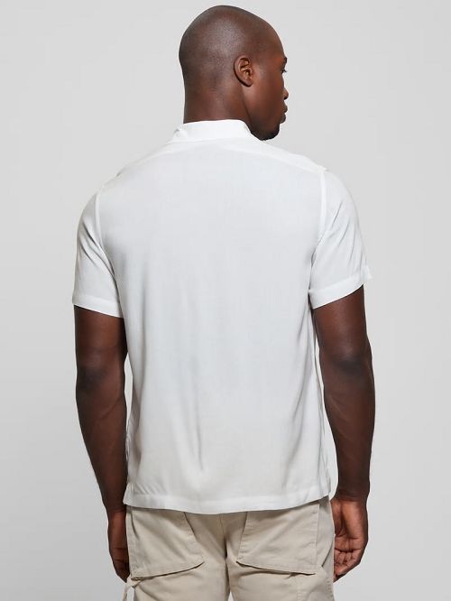 Guess Eco Rayon Rising Cranes Shirt Wit | GUESS-SN31239