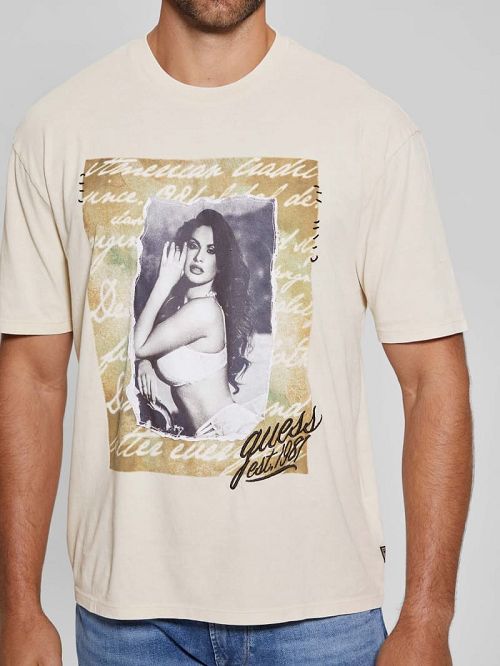 Guess Eco Retro Model Tee Beige | GUESS-SN30694