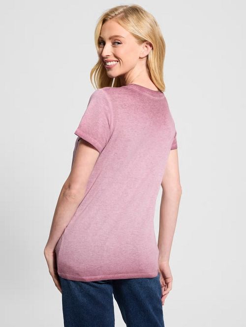 Guess Eco Rose Graphic Easy Tee Rood | GUESS-SN27410