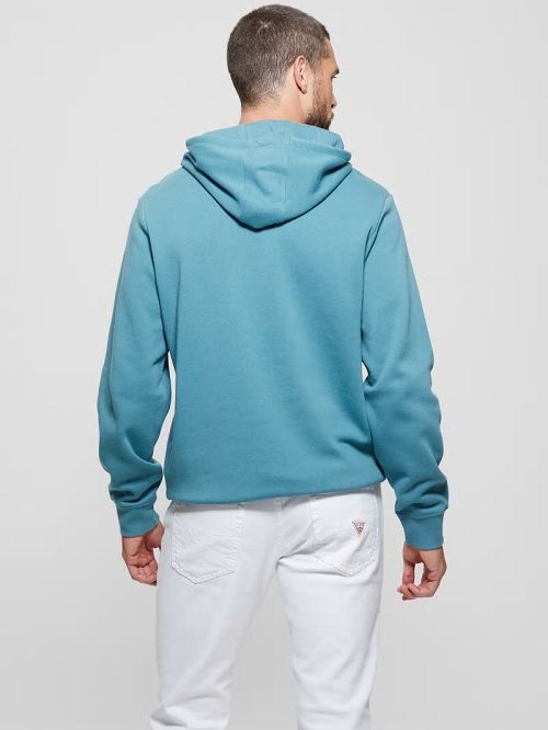 Guess Eco Roy Embossed Hoodie Blauw | GUESS-SN31046