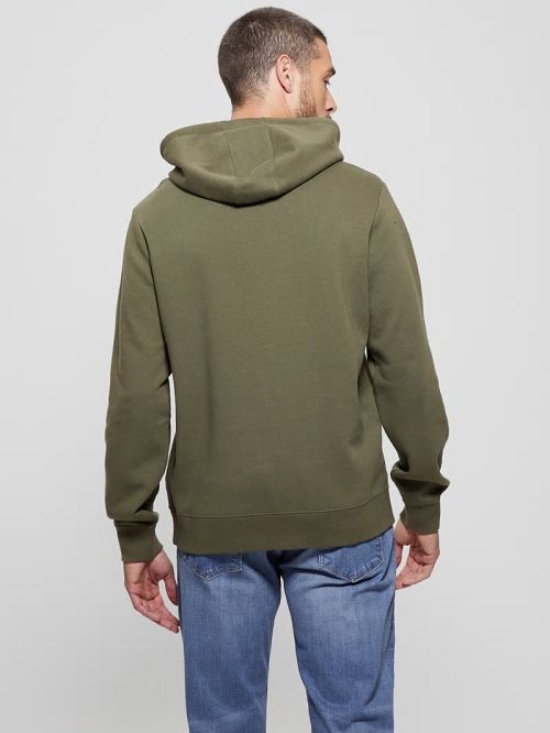 Guess Eco Roy Embossed Hoodie Groen | GUESS-SN31056