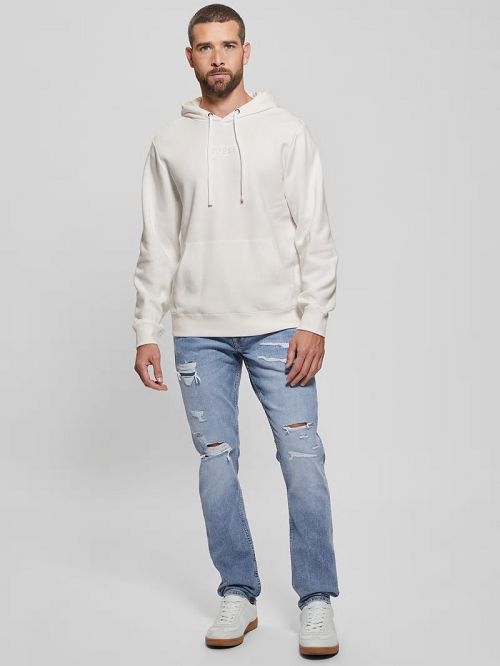 Guess Eco Roy Embossed Hoodie Wit | GUESS-SN31059