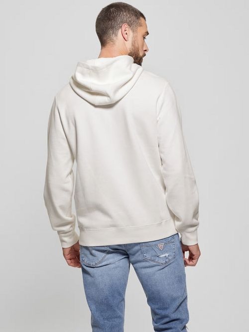 Guess Eco Roy Embossed Hoodie Wit | GUESS-SN31059