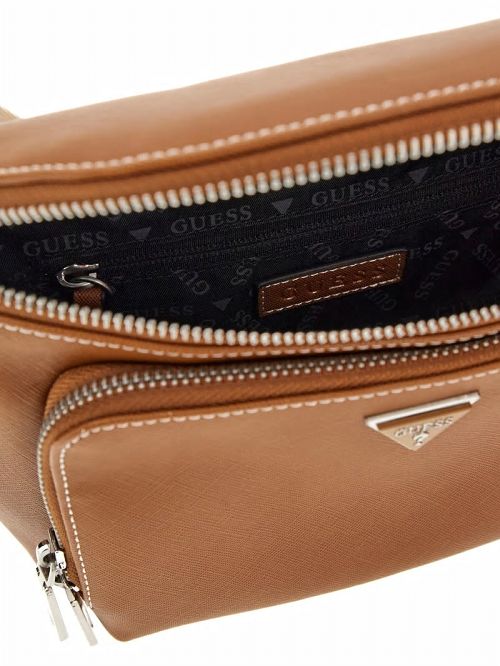 Guess Eco Saffiano Large Bum Bag Bruin | GUESS-SN31688