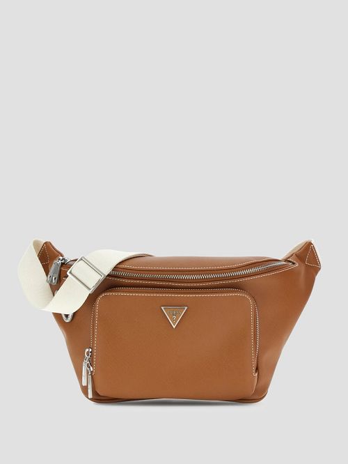 Guess Eco Saffiano Large Bum Bag Bruin | GUESS-SN31688