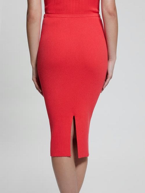 Guess Eco Sahara Rib Sweater Skirt Roze | GUESS-SN28174