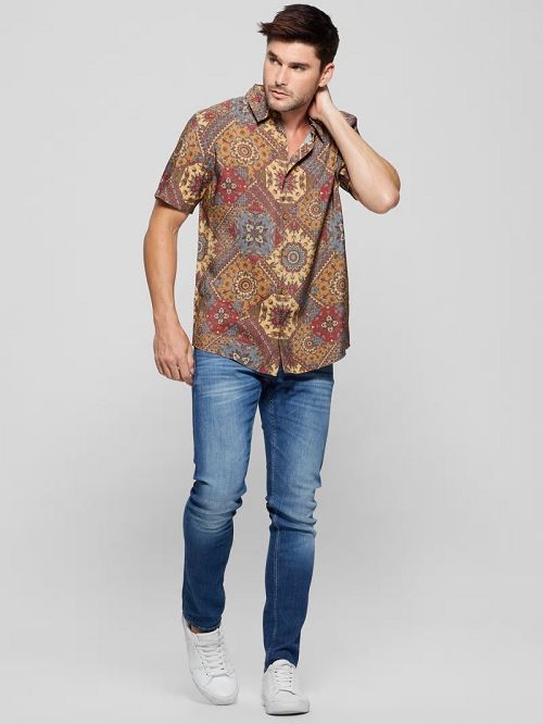 Guess Eco Sandwash Shashiko Shirt Multi | GUESS-SN31194