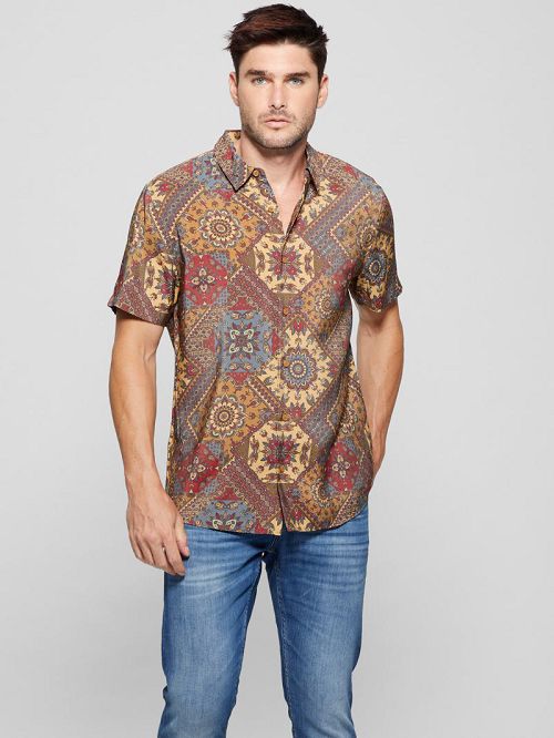Guess Eco Sandwash Shashiko Shirt Multi | GUESS-SN31194
