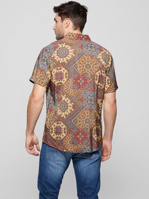 Guess Eco Sandwash Shashiko Shirt Multi | GUESS-SN31194