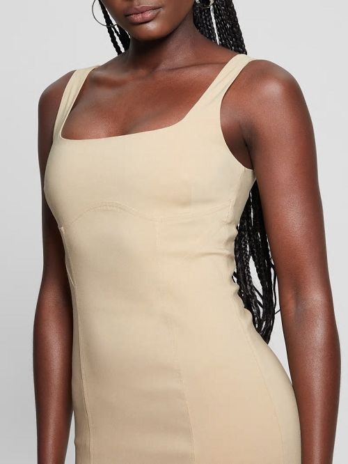 Guess Eco Sara Pencil Dress Beige | GUESS-SN27033