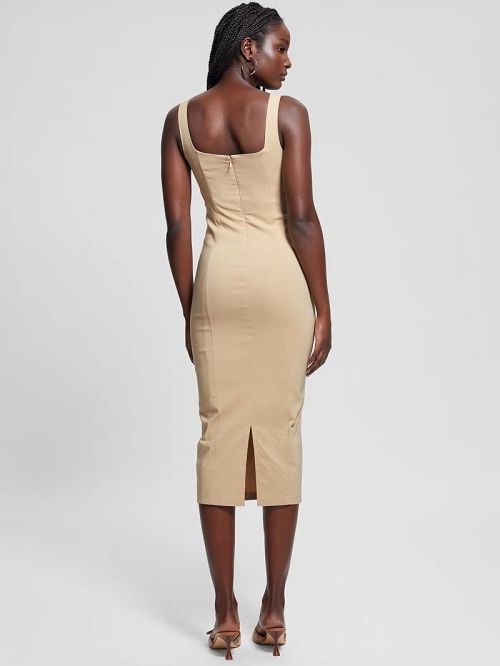 Guess Eco Sara Pencil Dress Beige | GUESS-SN27033