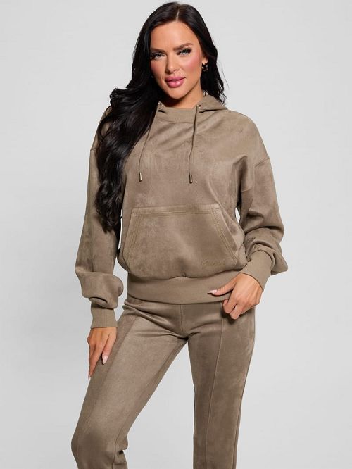 Guess Eco Scuba-Knit Hoodie Bruin | GUESS-SN27793