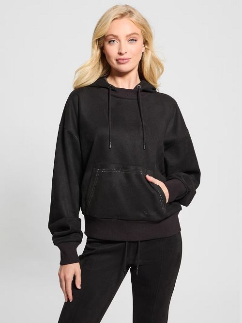 Guess Eco Scuba-Knit Hoodie Zwart | GUESS-SN27284