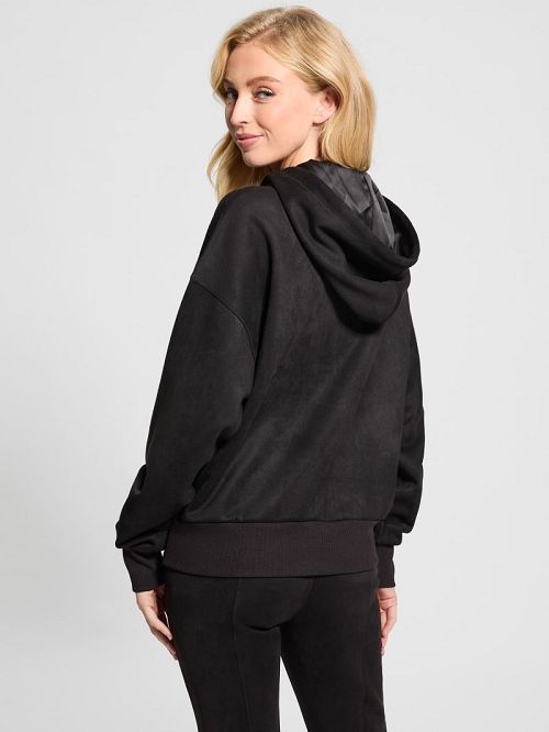 Guess Eco Scuba-Knit Hoodie Zwart | GUESS-SN27284