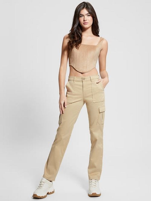 Guess Eco Sexy Cargo Pants Beige | GUESS-SN28307