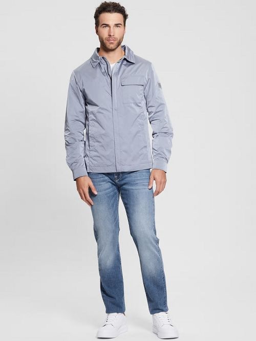 Guess Eco Shacket Blauw | GUESS-SN30771