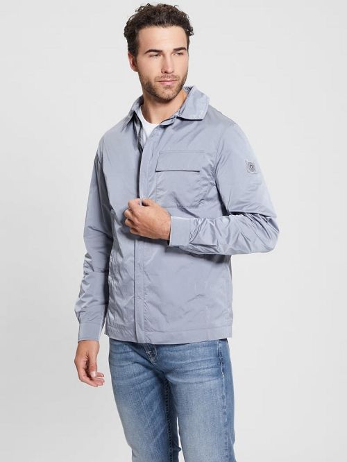 Guess Eco Shacket Blauw | GUESS-SN30771