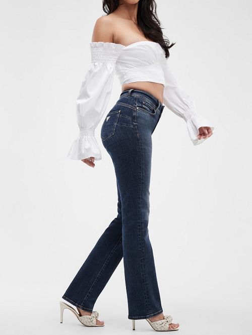 Guess Eco Shape Up High-Rise Straight Jeans Blauw | GUESS-SN26646