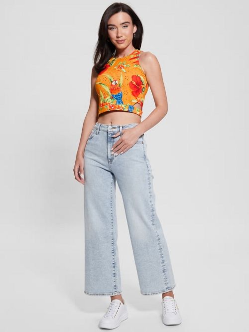 Guess Eco Shayna Cutout Crop Top Multi | GUESS-SN27085