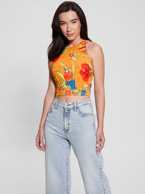 Guess Eco Shayna Cutout Crop Top Multi | GUESS-SN27085