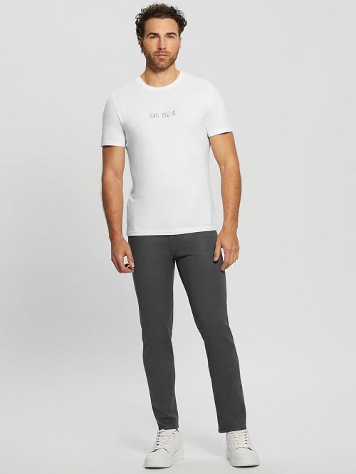 Guess Eco Signature Crewneck Tee Wit | GUESS-SN30521