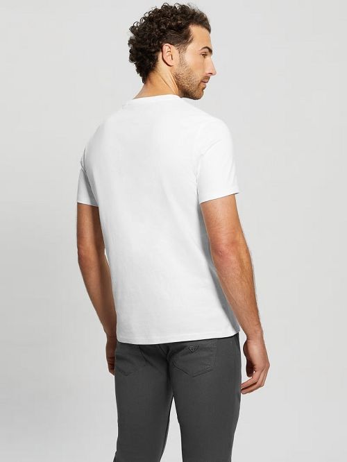 Guess Eco Signature Crewneck Tee Wit | GUESS-SN30521