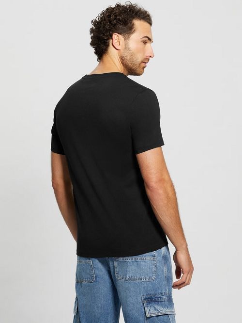 Guess Eco Signature Crewneck Tee Zwart | GUESS-SN30576