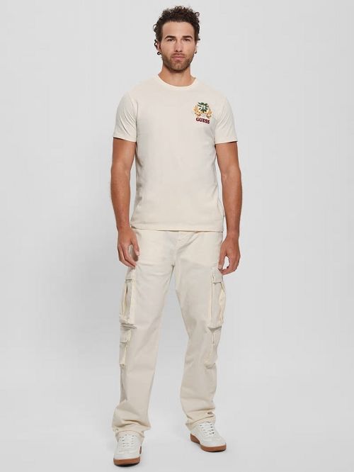 Guess Eco Signature Palm Tee Wit | GUESS-SN30603