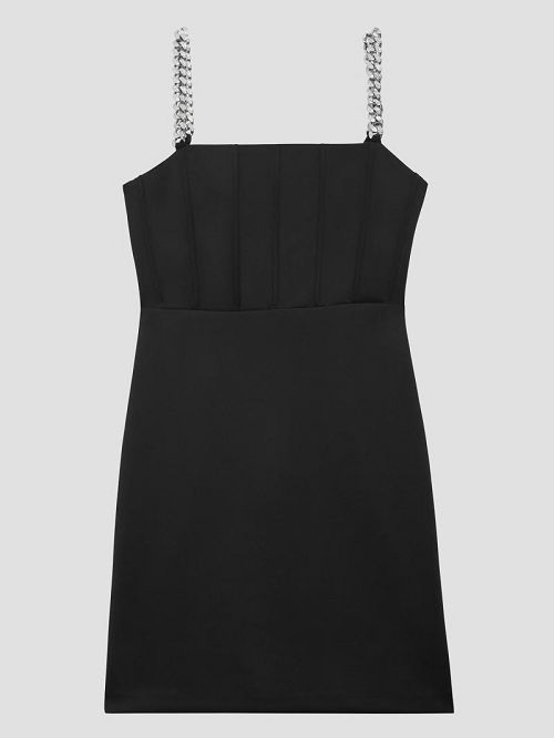 Guess Eco Skylar Scuba Dress Zwart | GUESS-SN26743