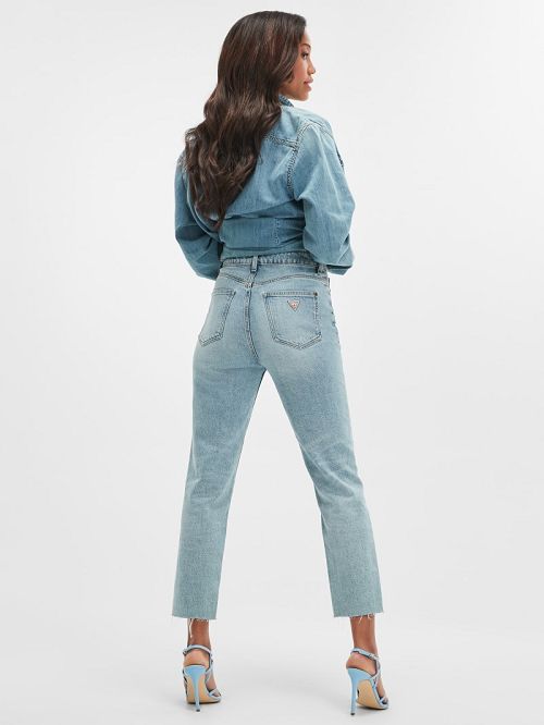 Guess Eco Slim Mom Jeans Blauw | GUESS-SN26652