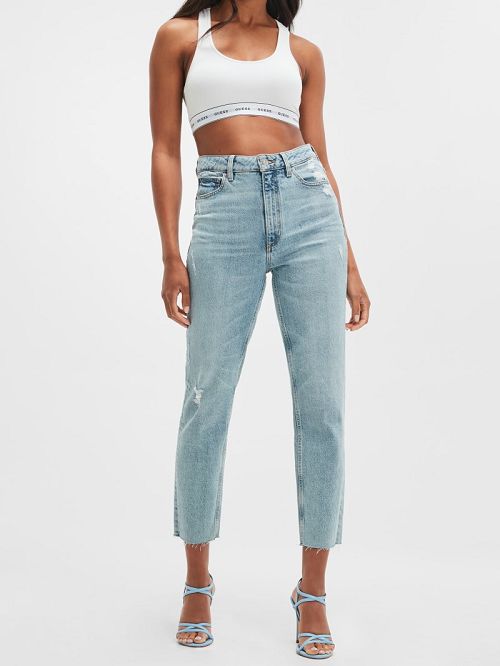Guess Eco Slim Mom Jeans Blauw | GUESS-SN26652