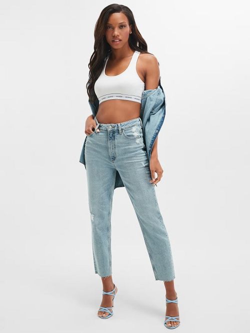 Guess Eco Slim Mom Jeans Blauw | GUESS-SN26652